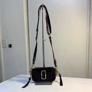 Marc Jacobs Black Crossbody Bag with Gold Accents